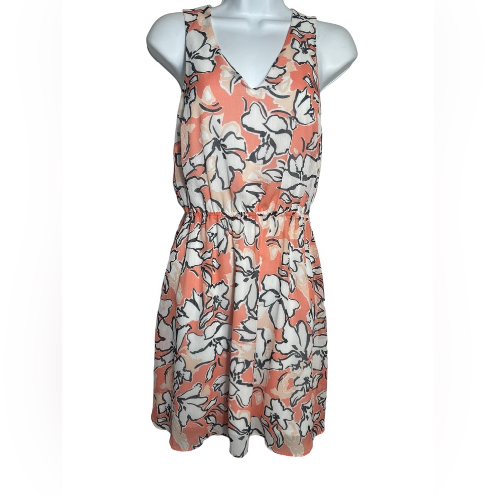 Banana Republic dress size 0 light orange floral summer‎ mini dress 🧡🧡